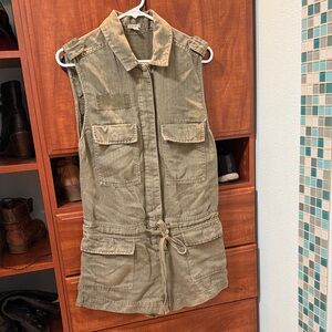 Ecote Sleeveless Olive Utility Romper